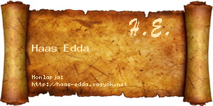 Haas Edda névjegykártya